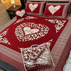 Fancy Velvet Bed Sheet Set - 4 Pieces  FVB 231