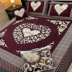 Fancy Velvet Bed Sheet Set - 4 Pieces  FVB 234