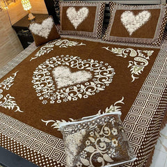 Fancy Velvet Bed Sheet Set - 4 Pieces  FVB 235