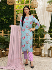 3 Pcs Lawn Unstitched Suit 526
