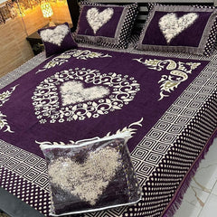 Fancy Velvet Bed Sheet Set - 4 Pieces  FVB 237