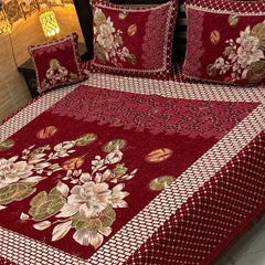 Fancy Velvet Bed Sheet Set - 4 Pieces  FVB 212