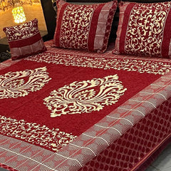 Fancy Velvet Bed Sheet Set - 4 Pieces  FVB 250