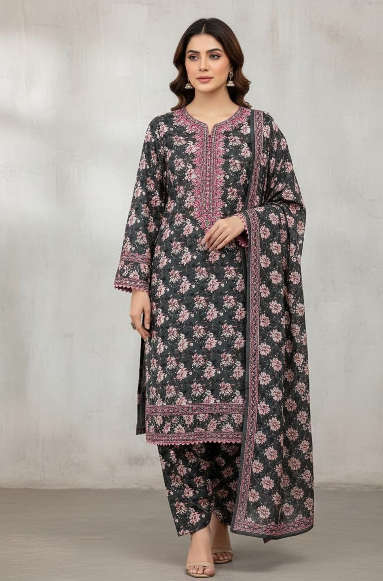 2 Pcs Unstitched Khaddar Ladies Suit 511