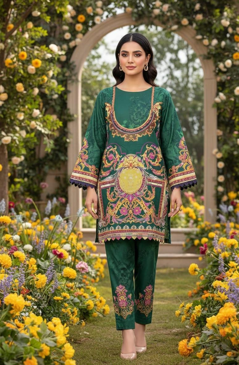 2 Pcs Ladies Suit  Des  111