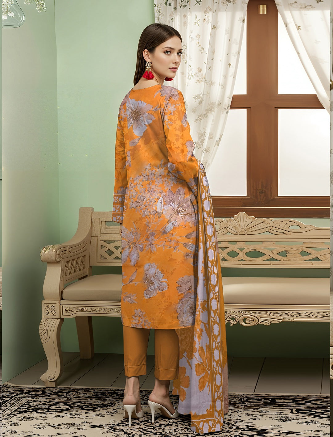3 Pcs Lawn Unstitched Suit 512