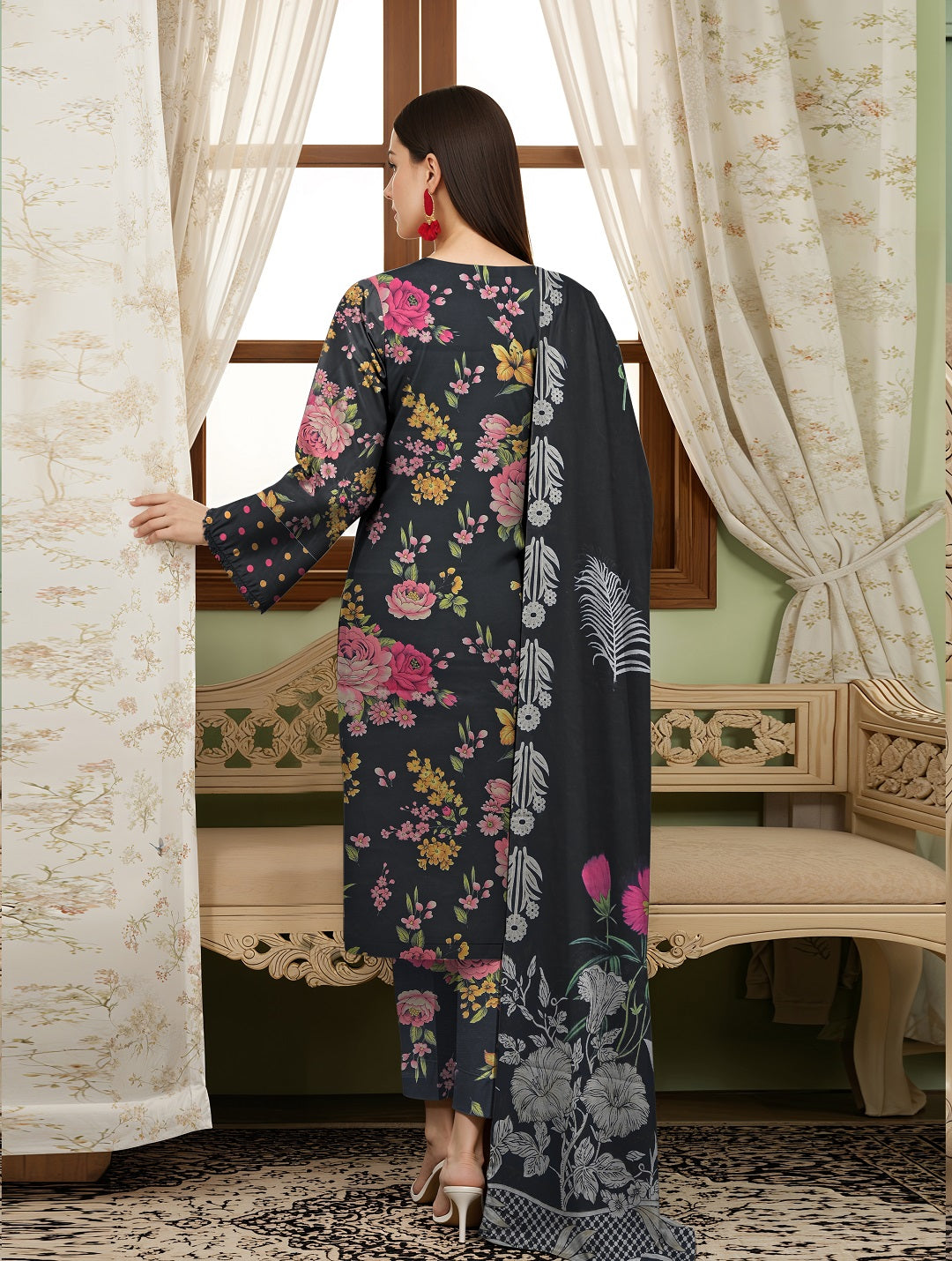 3 Pcs Lawn Unstitched Suit 513