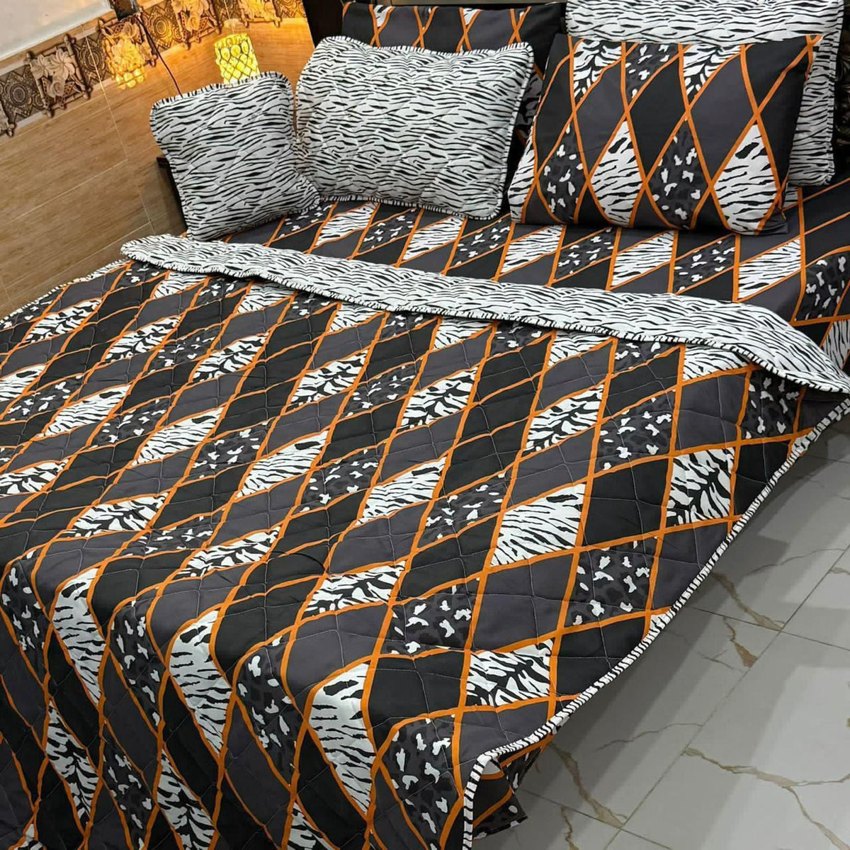 7 Pcs Quilted Comforter Set CC  214
