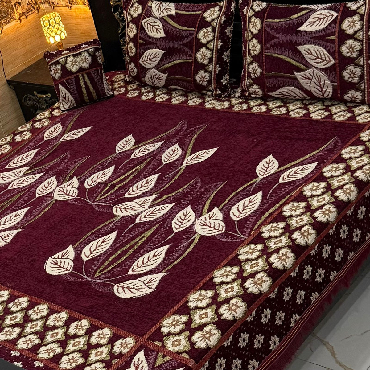 Fancy Velvet Bed Sheet Set - 4 Pieces  FVB 225