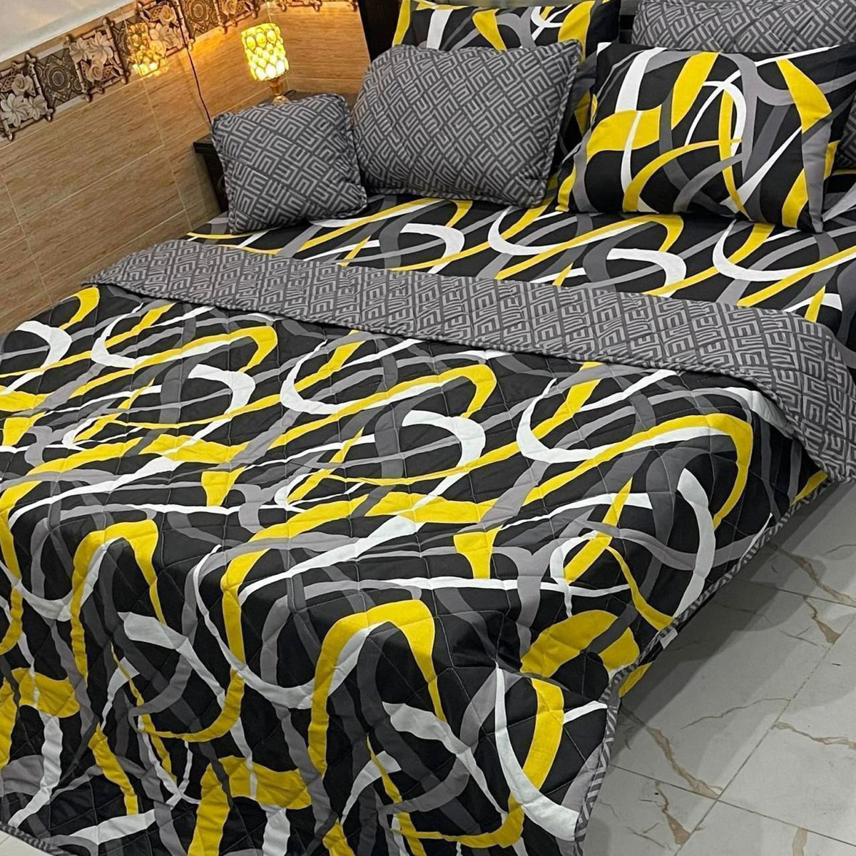 7 Pcs Quilted Comforter Set CC  215