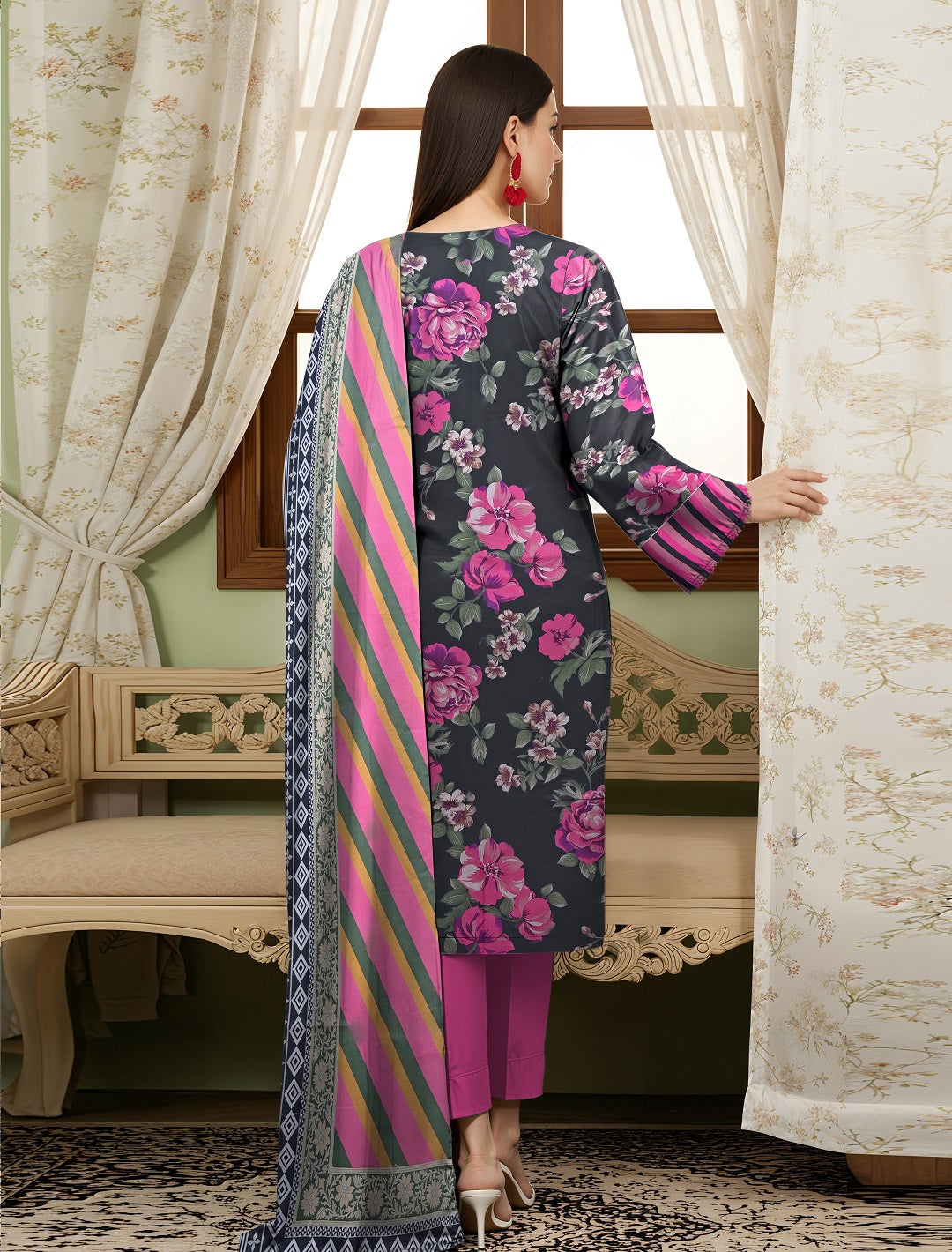 3 Pcs Lawn Unstitched Suit 517