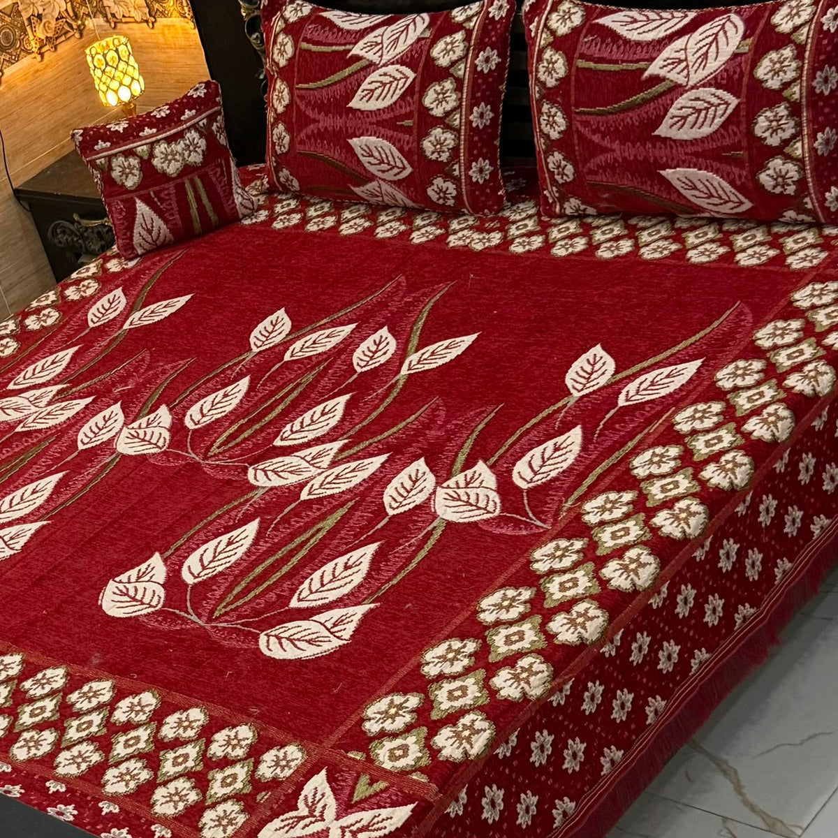 Fancy Velvet Bed Sheet Set - 4 Pieces  FVB 227