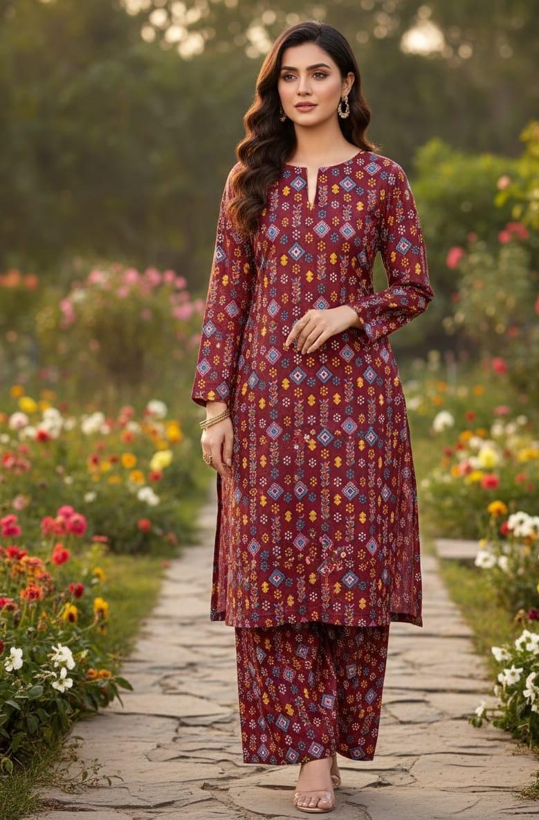 2 Pcs Ladies Suit  Des  118