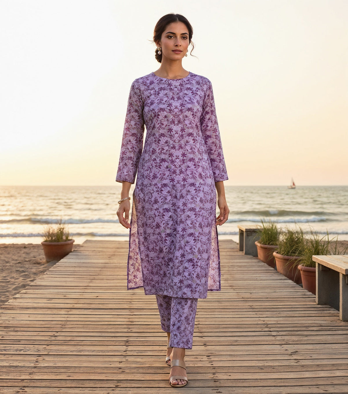2 Pcs Ladies Suit  Des  118