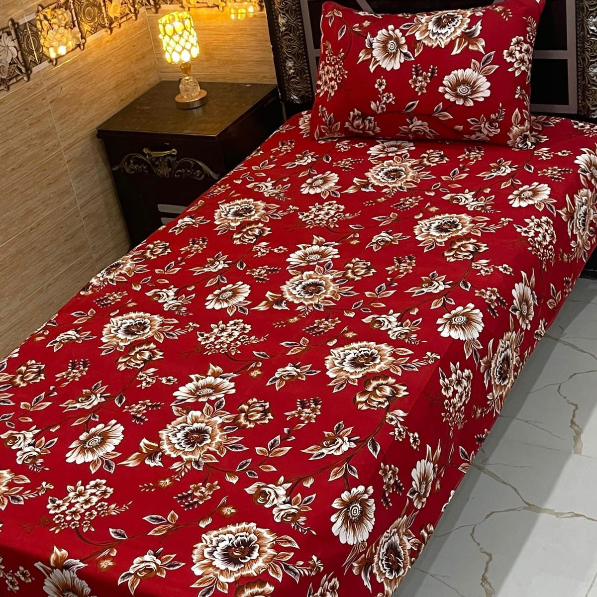 4 Pieces Crystal Cotton Single Pair Bedsheet  SB 519