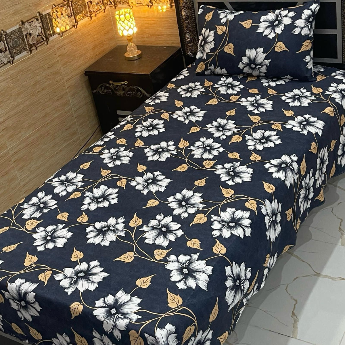 4 Pieces Crystal Cotton Single Pair Bedsheet  SB 520