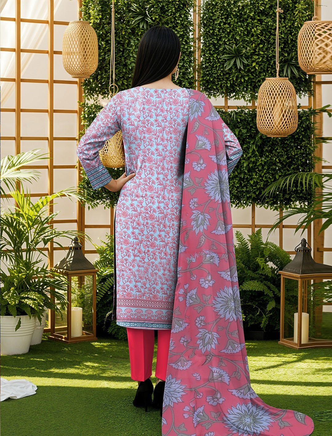 3 Pcs Lawn Unstitched Suit 521