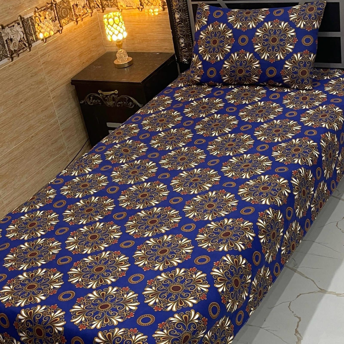 4 Pieces Crystal Cotton Single Pair Bedsheet  SB 521