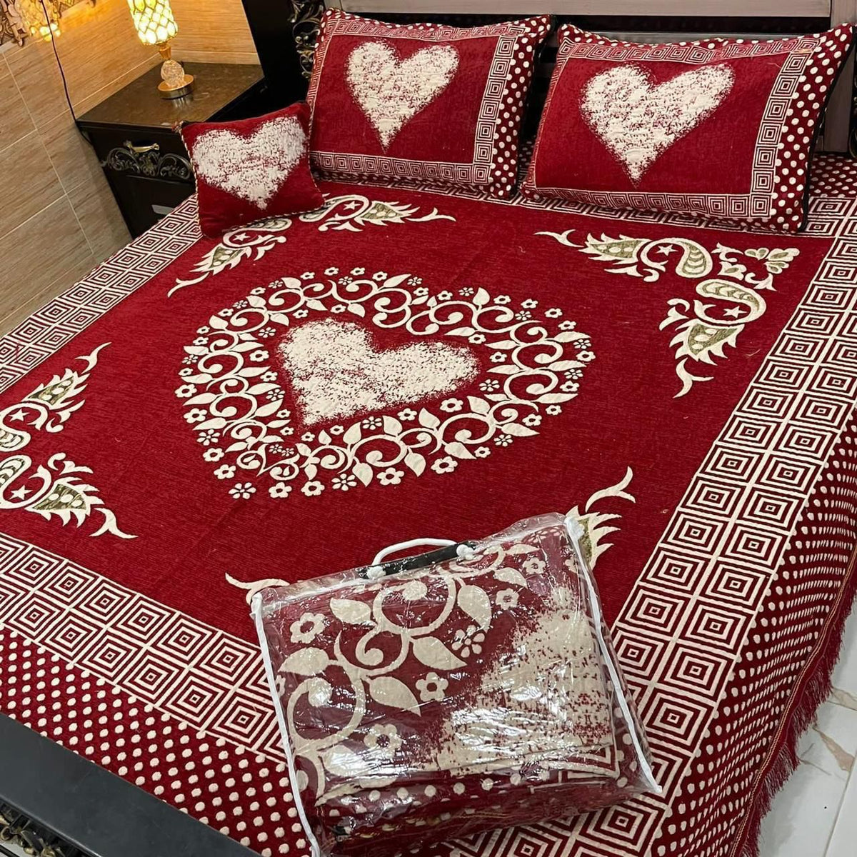 Fancy Velvet Bed Sheet Set - 4 Pieces  FVB 231