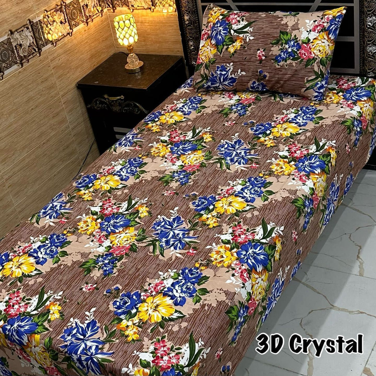 4 Pieces Crystal Cotton Single Pair Bedsheet  SB 522