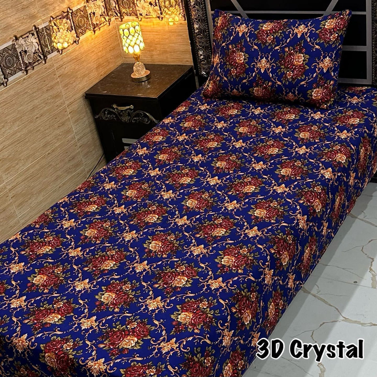 4 Pieces Crystal Cotton Single Pair Bedsheet  SB 524