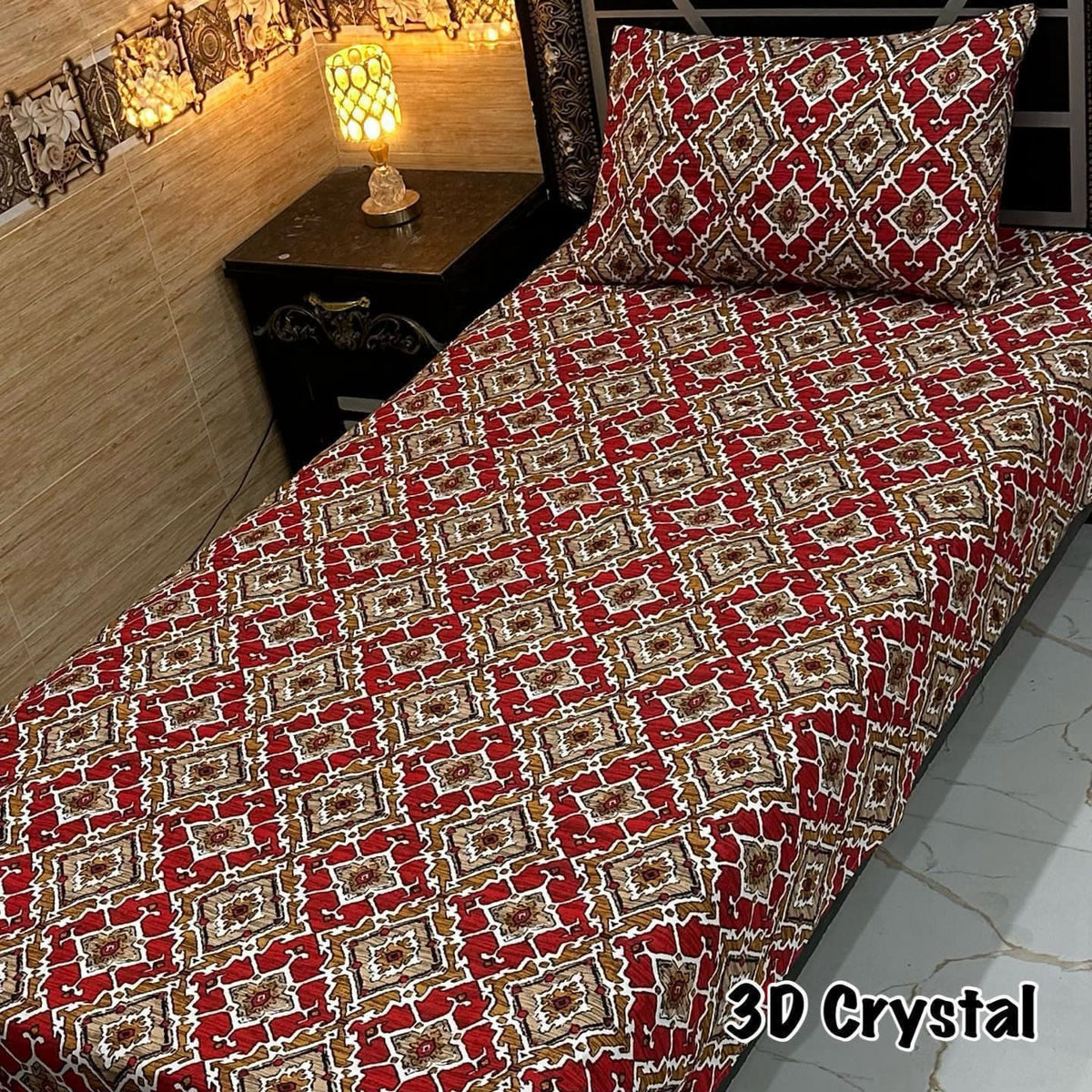 4 Pieces Crystal Cotton Single Pair Bedsheet  SB 525