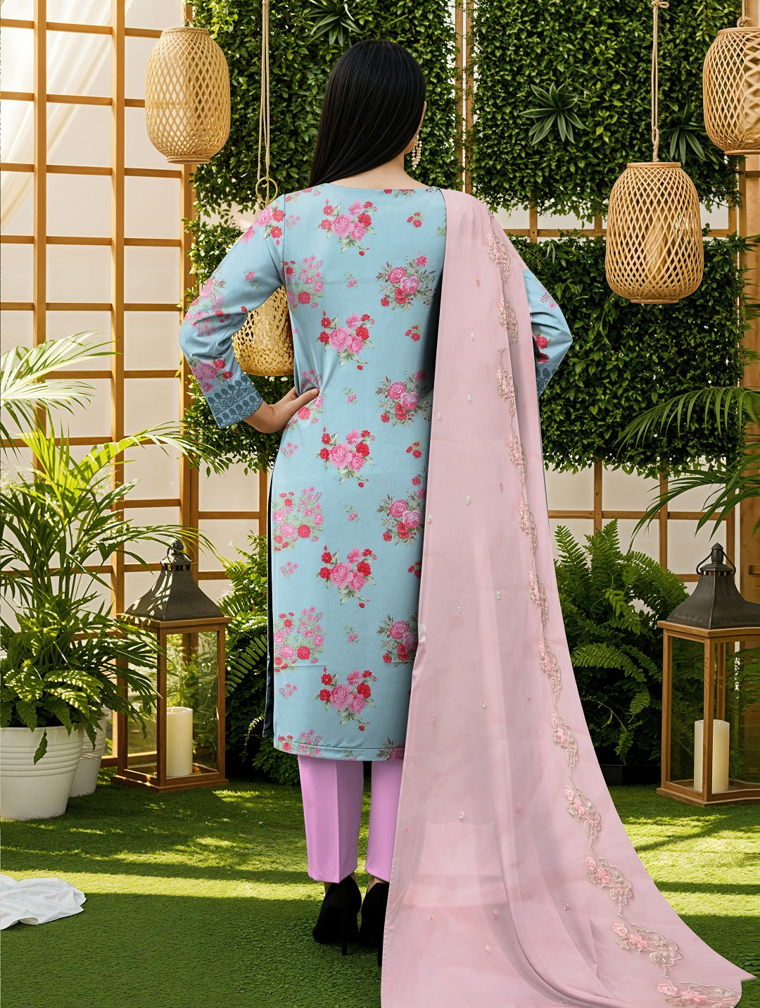 3 Pcs Lawn Unstitched Suit 526