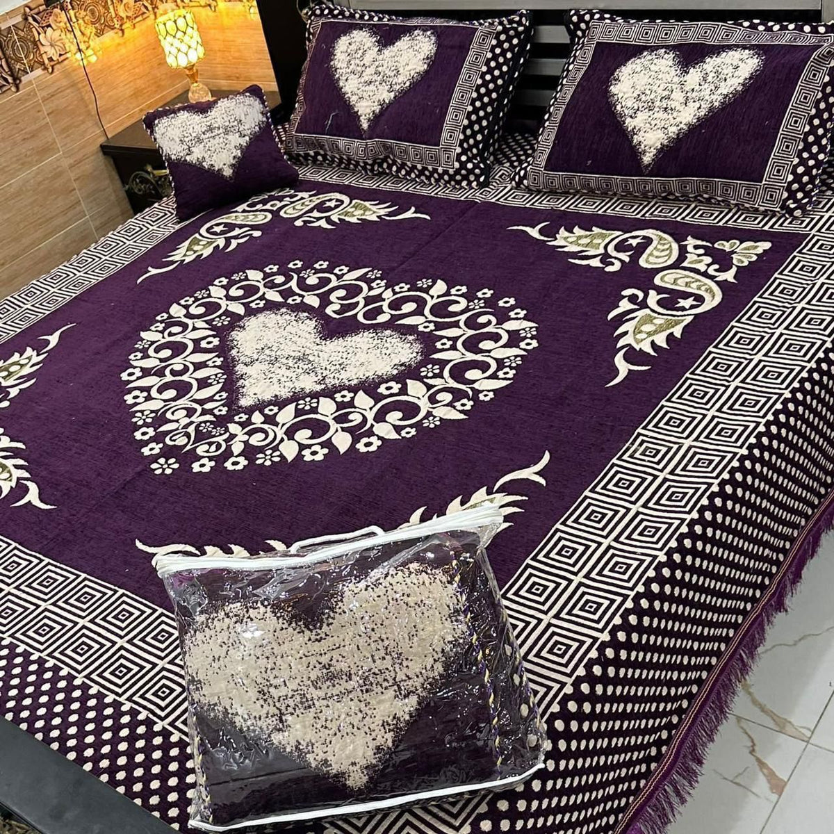 Fancy Velvet Bed Sheet Set - 4 Pieces  FVB 237
