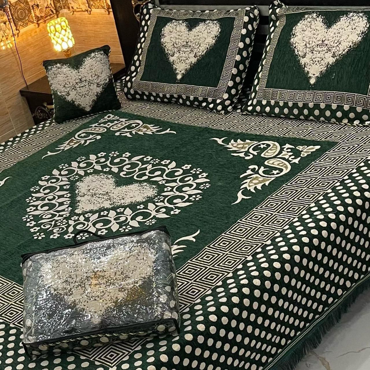 Fancy Velvet Bed Sheet Set - 4 Pieces  FVB 238