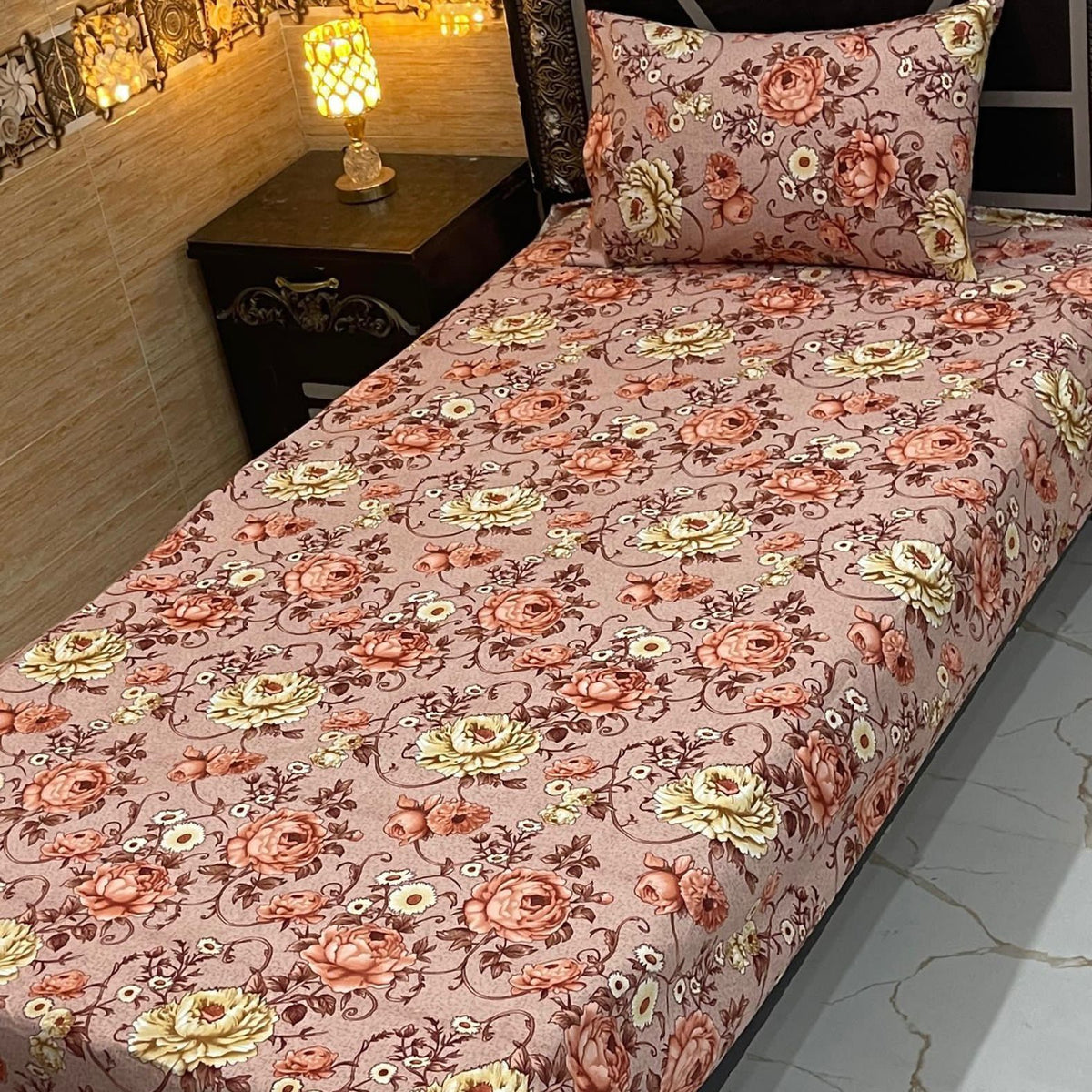 4 Pieces Crystal Cotton Single Pair Bedsheet  SB 502