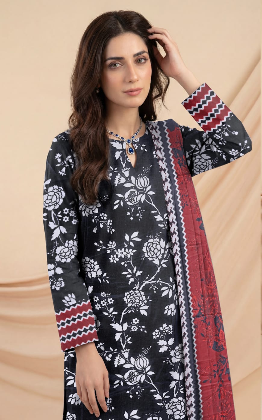 3 Pcs Lawn Unstitched Suit 534