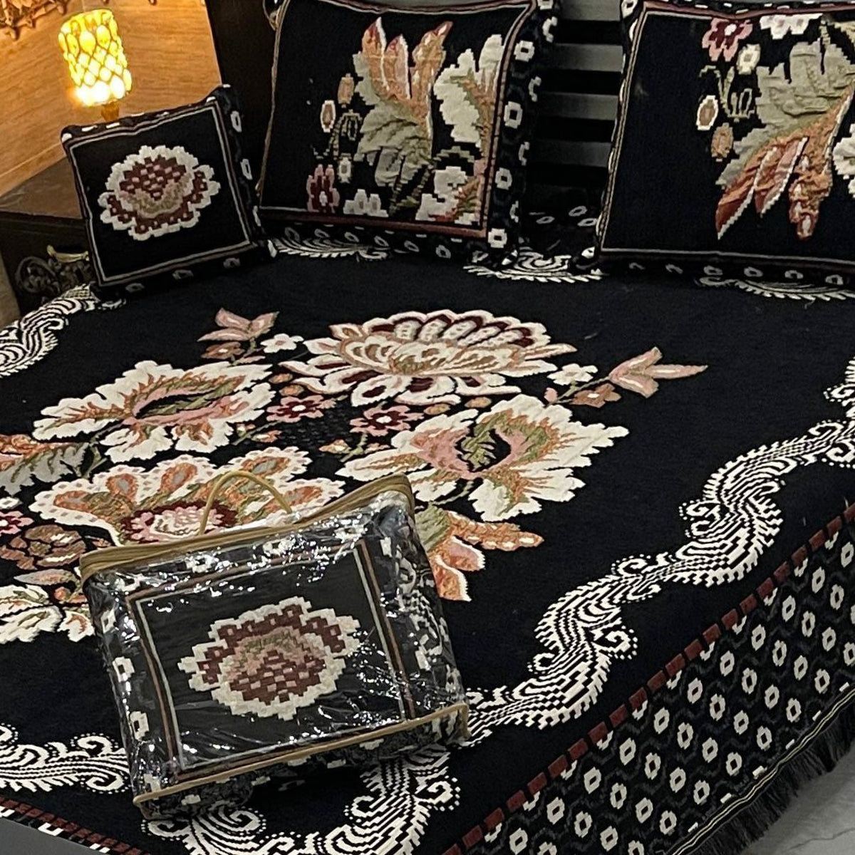 Fancy Velvet Bed Sheet Set - 4 Pieces  FVB 245
