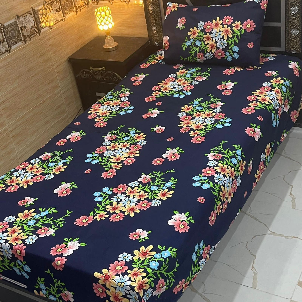 4 Pieces Crystal Cotton Single Pair Bedsheet  SB 535