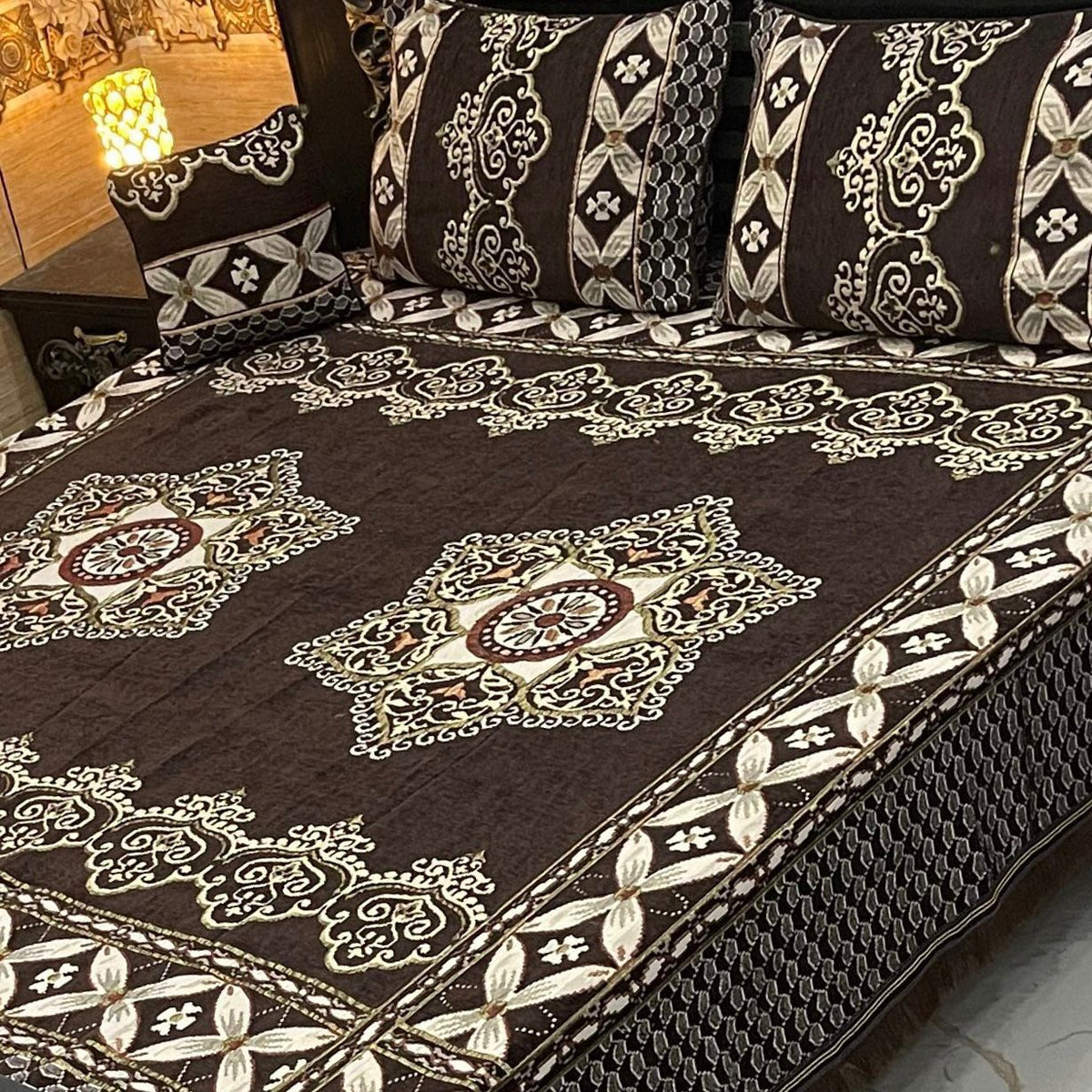 Fancy Velvet Bed Sheet Set - 4 Pieces  FVB 246