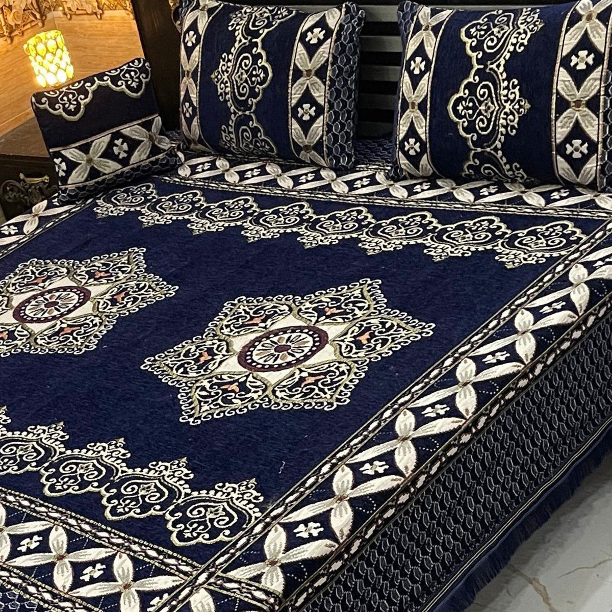 Fancy Velvet Bed Sheet Set - 4 Pieces  FVB 247