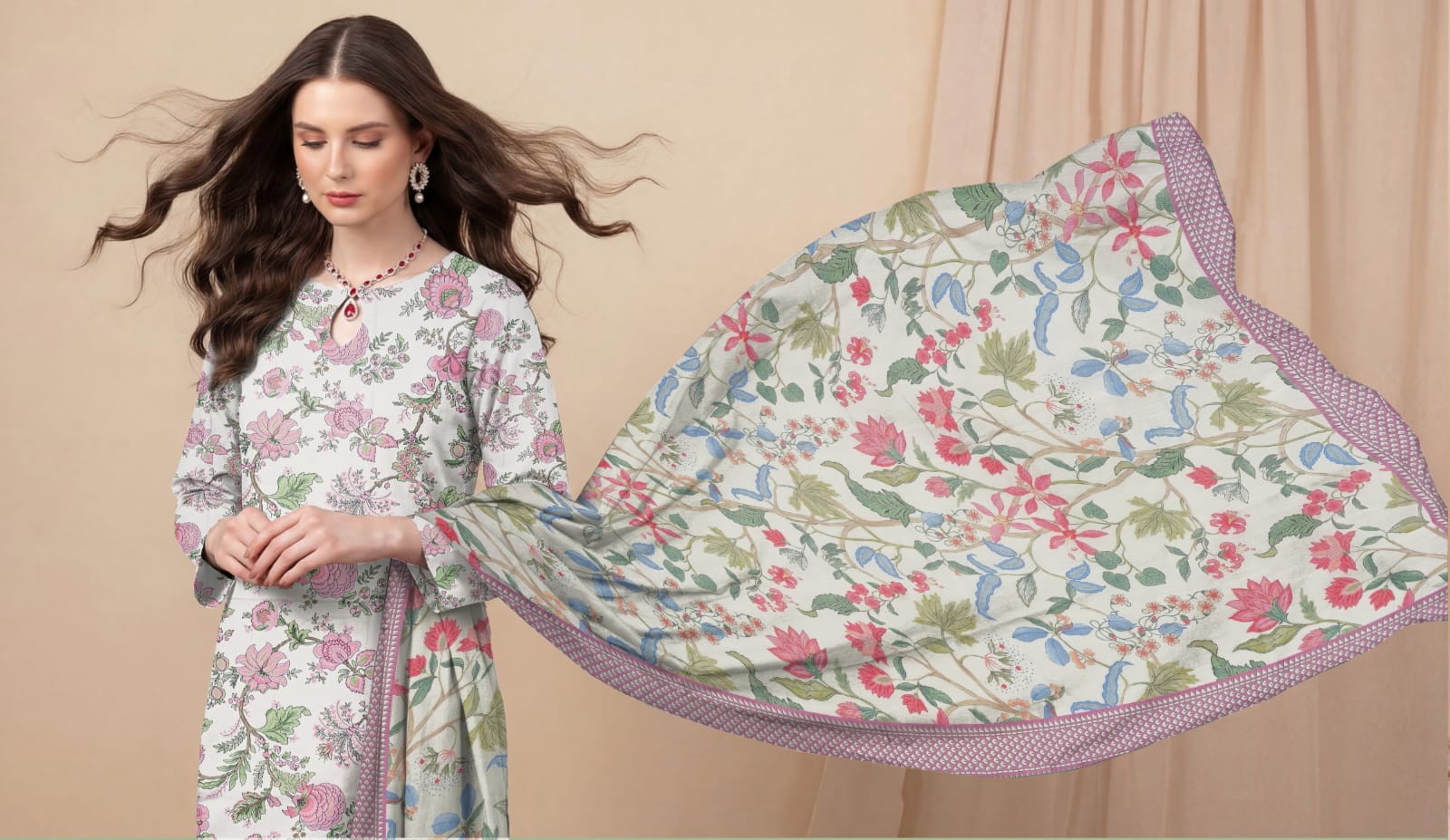 3 Pcs Lawn Unstitched Suit 539