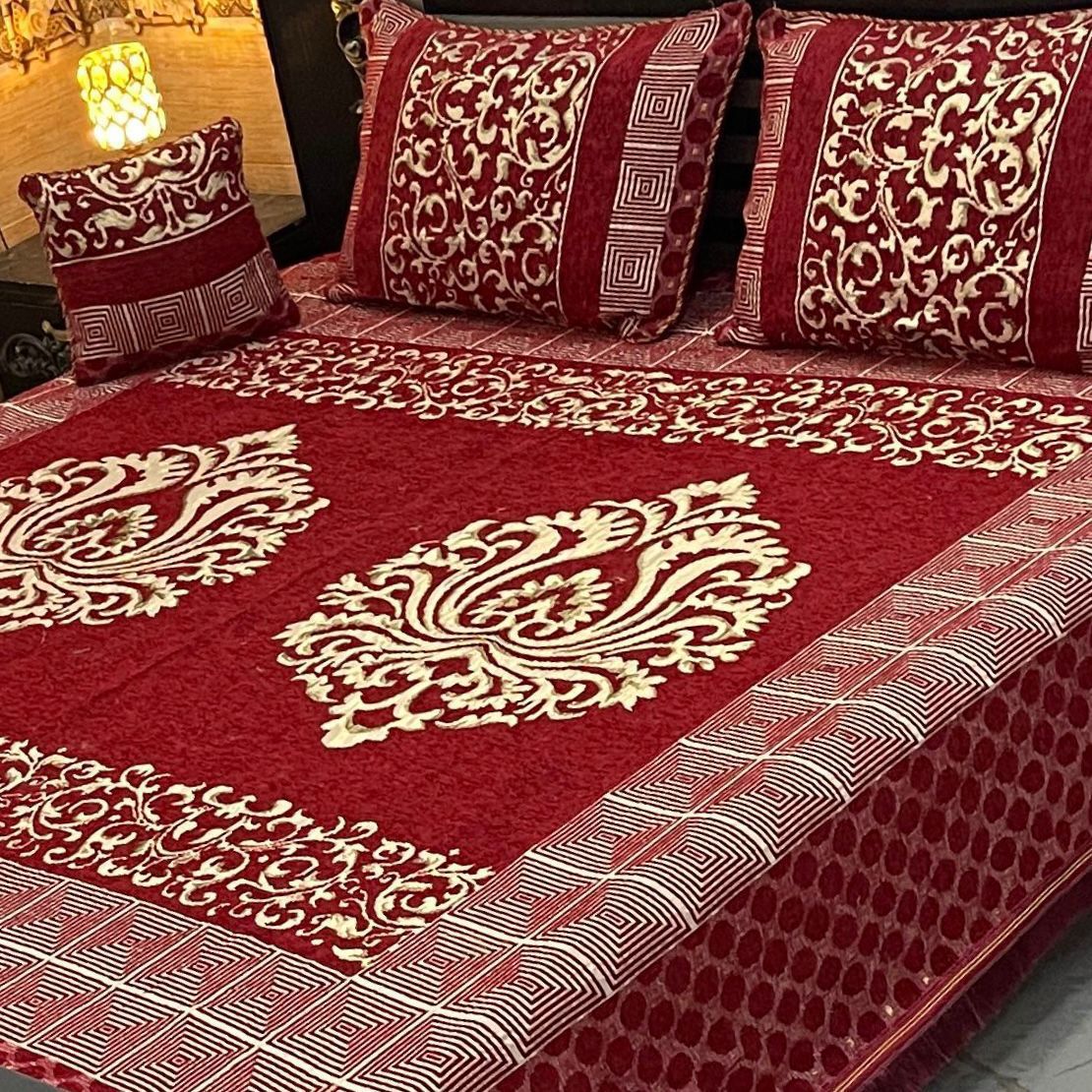 Fancy Velvet Bed Sheet Set - 4 Pieces  FVB 250