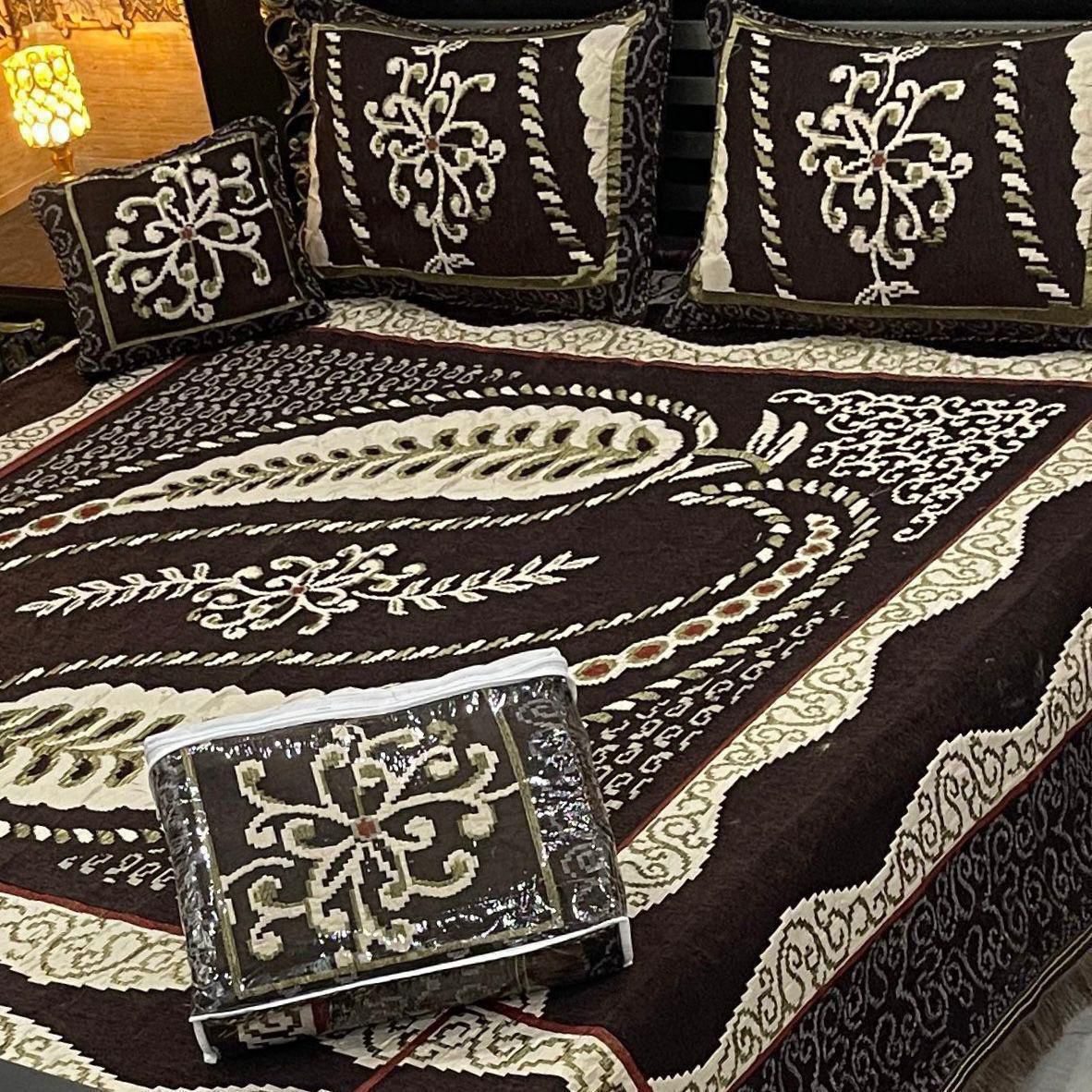 Fancy Velvet Bed Sheet Set - 4 Pieces  FVB 251