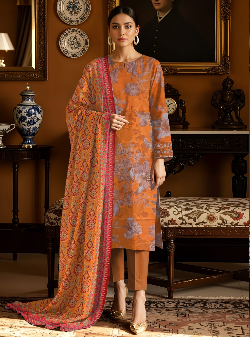 3 Pcs Lawn Unstitched Suit 544