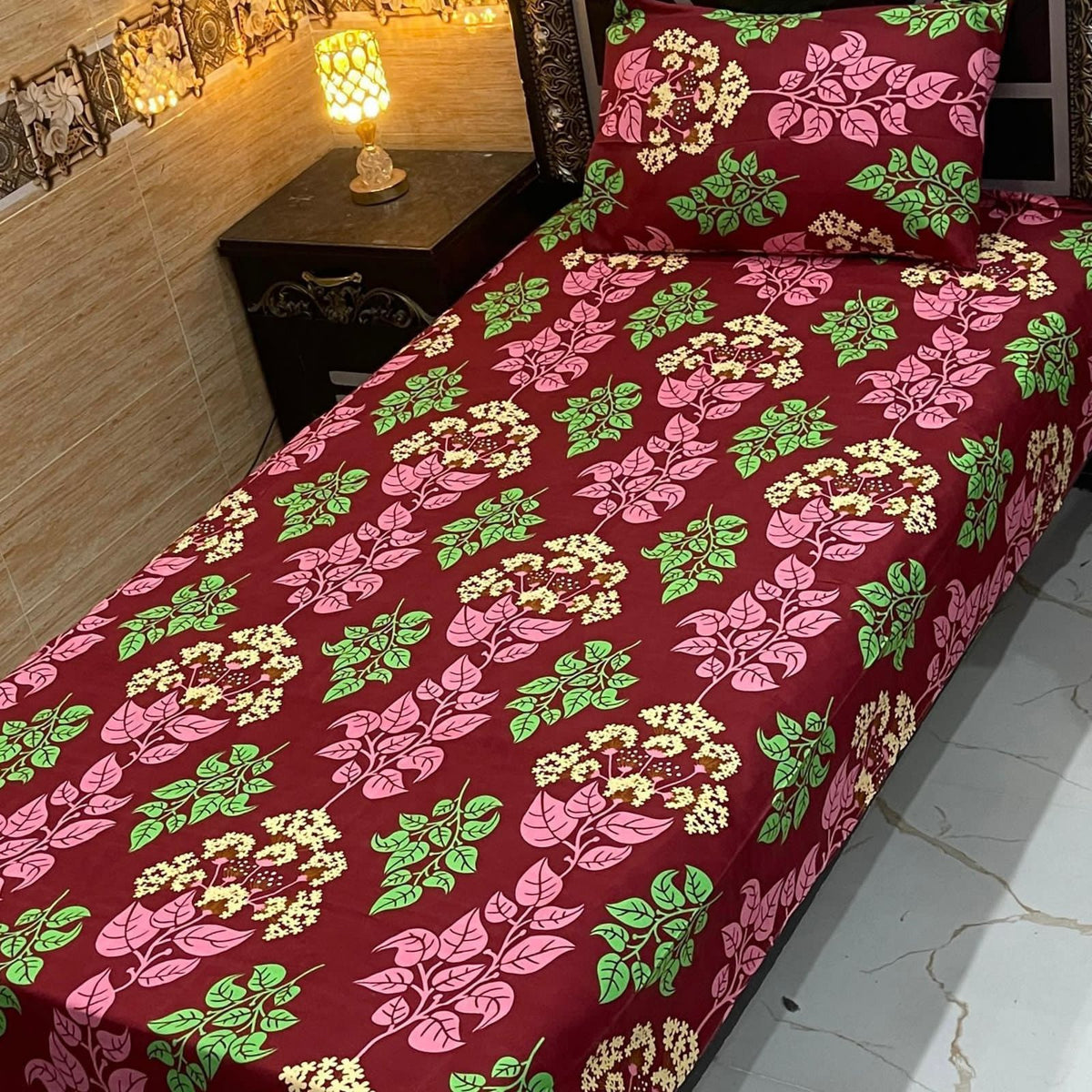 4 Pieces Crystal Cotton Single Pair Bedsheet  SB 544