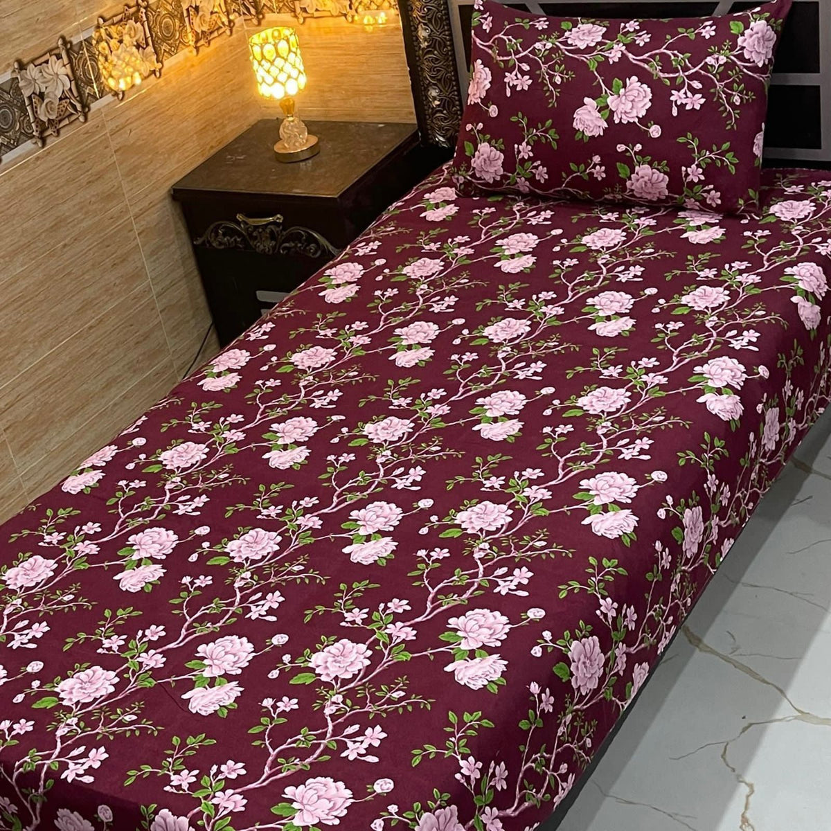 4 Pieces Crystal Cotton Single Pair Bedsheet  SB 545