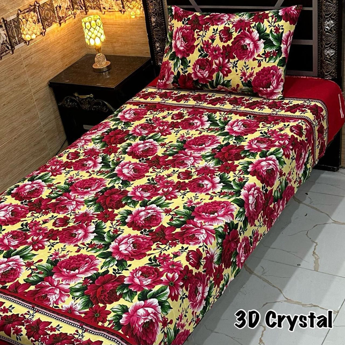 4 Pieces Crystal Cotton Single Pair Bedsheet  SB 546
