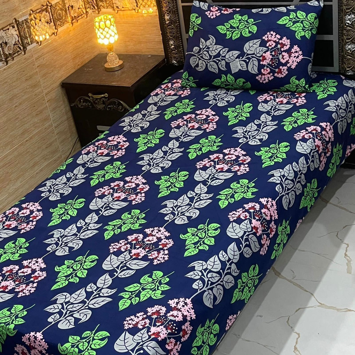 4 Pieces Crystal Cotton Single Pair Bedsheet  SB 550