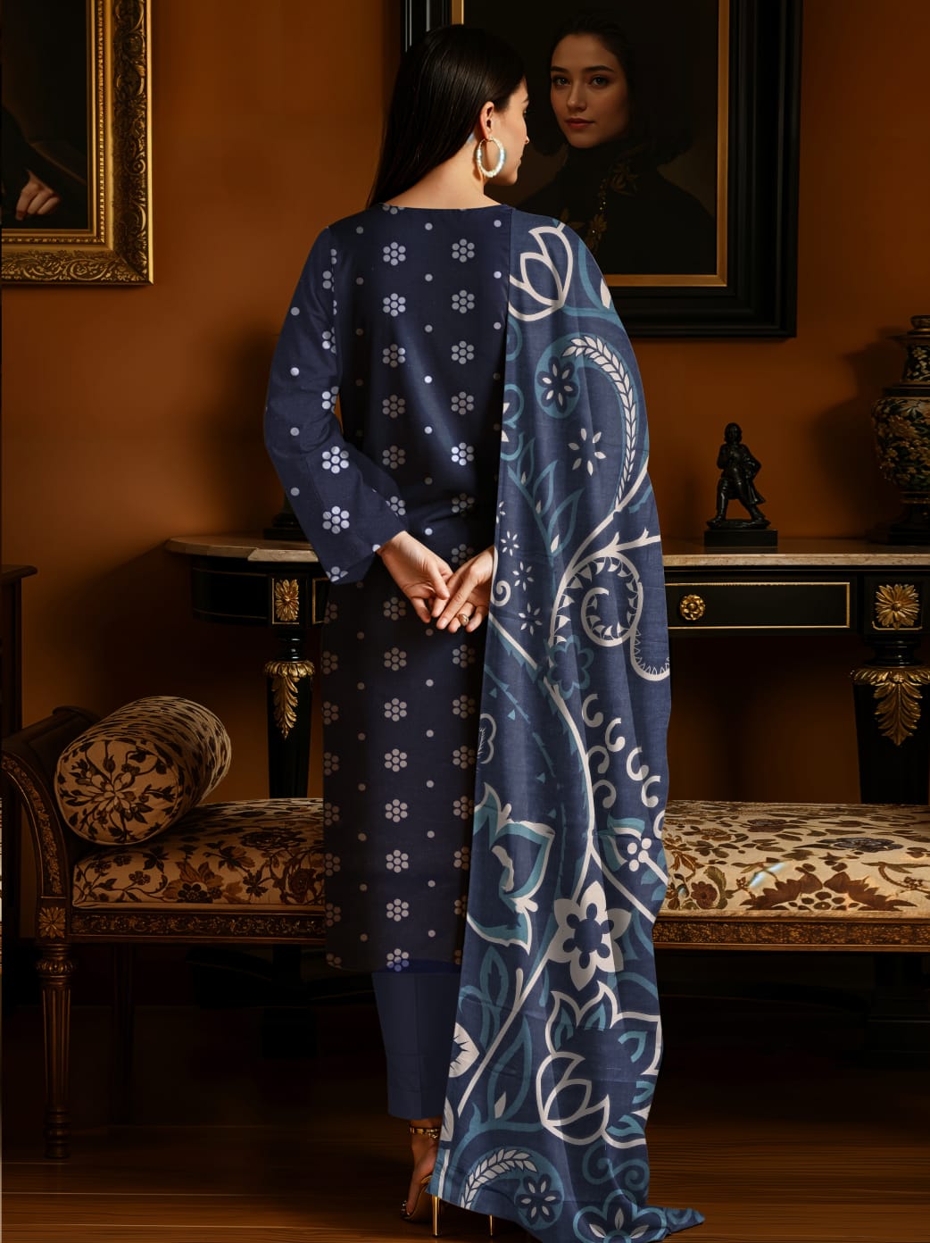 3 Pcs Lawn Unstitched Suit 552