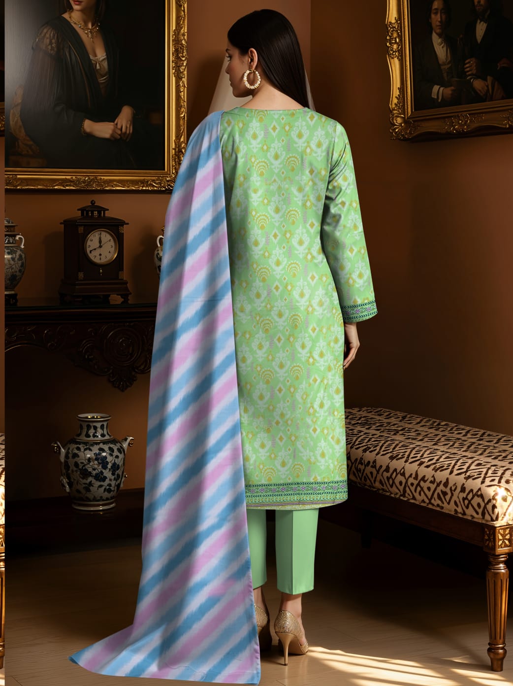 3 Pcs Lawn Unstitched Suit 553