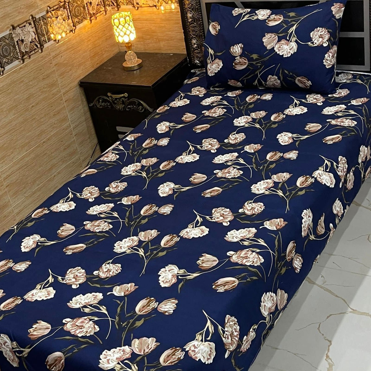 4 Pieces Crystal Cotton Single Pair Bedsheet  SB 555
