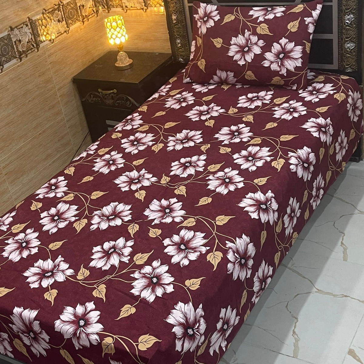 4 Pieces Crystal Cotton Single Pair Bedsheet  SB 559