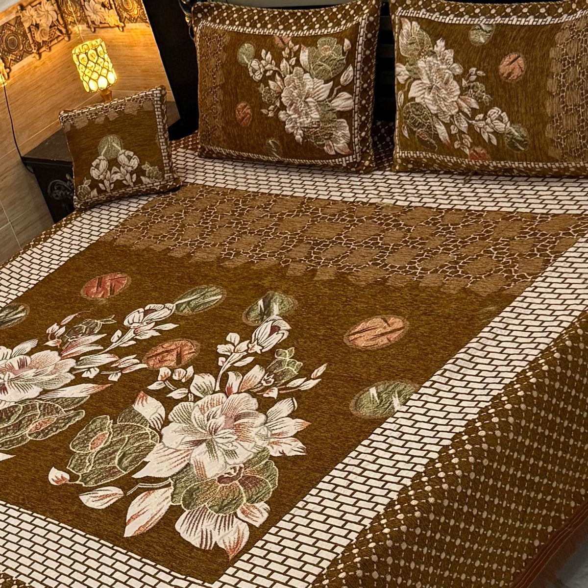 Fancy Velvet Bed Sheet Set - 4 Pieces  FVB 215