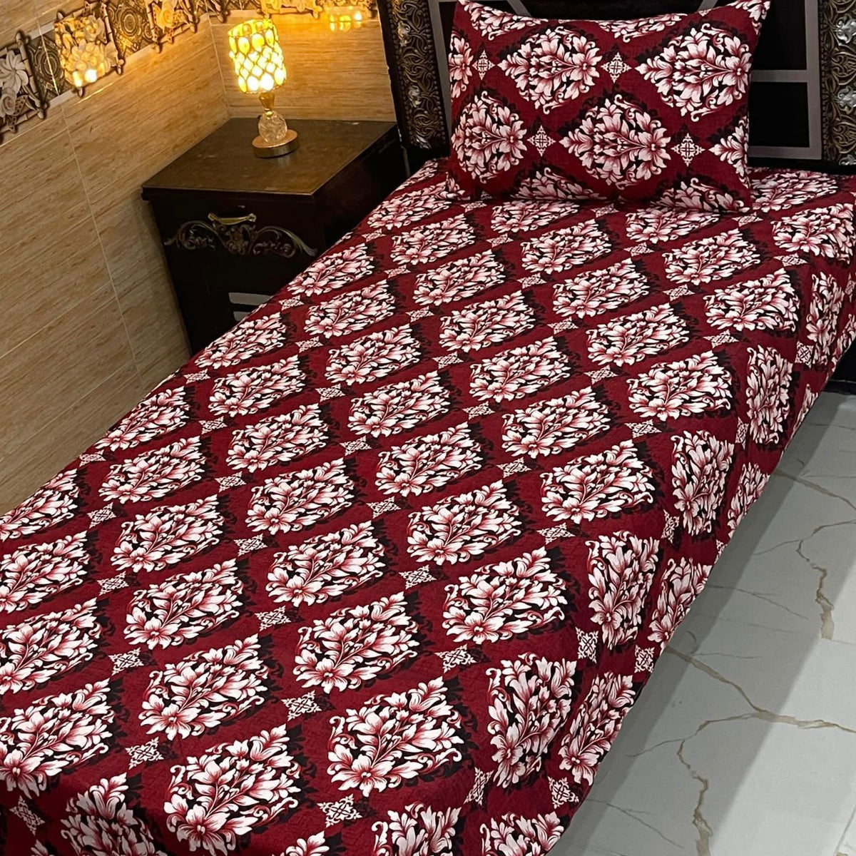 4 Pieces Crystal Cotton Single Pair Bedsheet  SB 505