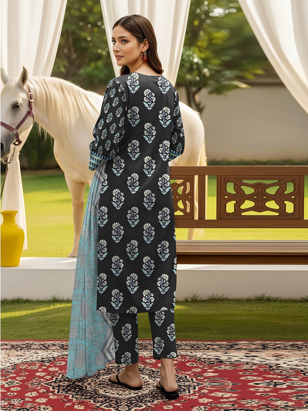 3 Pcs Lawn Unstitched Suit 506